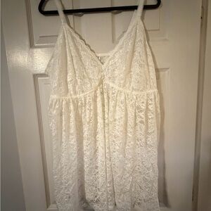 Torrid White Lace Babydoll Lingerie Dress